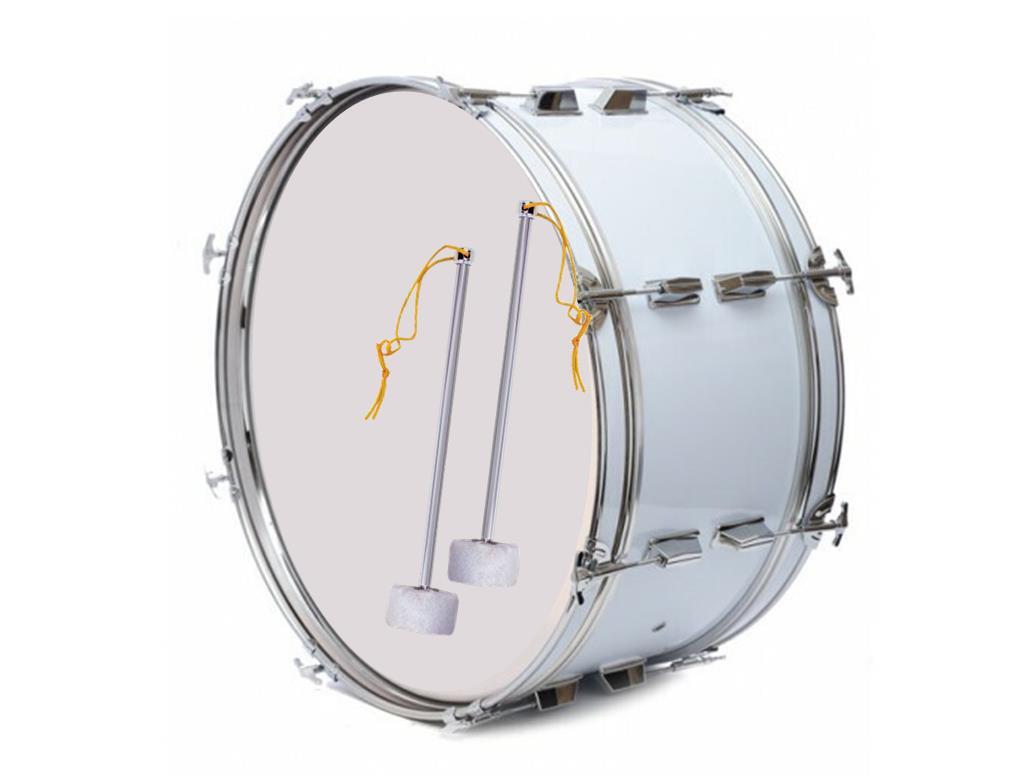 Marching Concert Band 24 x 10 Inch White Bass Drum