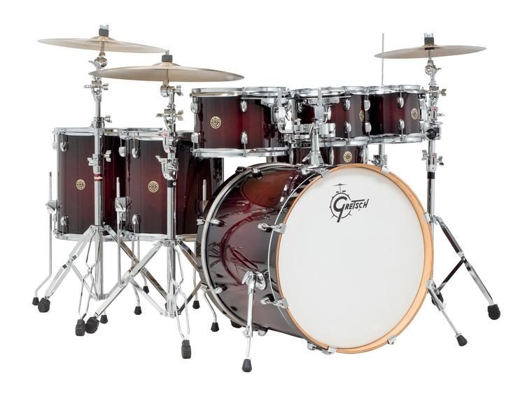 GRETSCH Catalina Maple 7 Piece Drum Kit Dark Cherry Burst