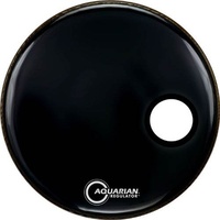 AQUARIAN Regulator 22 Inch w/Hole Black Bass Drumhead