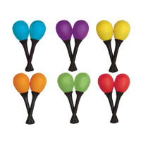 MANO PERCUSSION Egg Maracas Coloured with Handle - Pair
