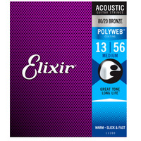 13-56 Elixir Polyweb 80/20 Bronze Acoustic String Set 