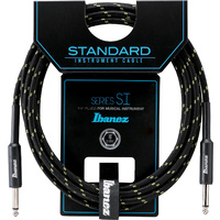 IBANEZ SI10 10ft Guitar Cable - Black/Green Woven