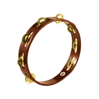 MEINL 10 Inch Wood Tambourine 1 Row w/Brass Jingles TA1BAB