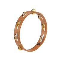 MEINL 10 Inch Wood Recording Tambourine 1 Row Dual Jingles TA1MSNT
