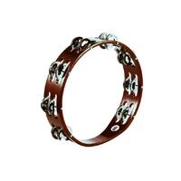 MEINL 10 Inch Wood Tambourine 2 Row w/Steel Jingles TA2AB