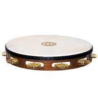 MEINL Headed Wood 10 Inch Tambourine w/Brass Jingles TAH1B-AB