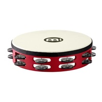 MEINL Headed Wood 10 Inch Tambourine Red w/Black Steel Jingles TAH2BKRTF