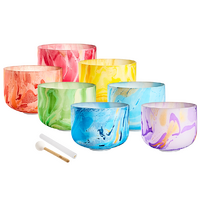 MEINL Sonic Energy Marble Crystal Singing Bowl Chakra Set MCSESETCHA