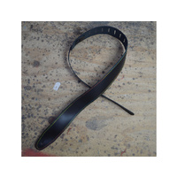 COLONIAL LEATHER Rainbow Stitched Black 2.5" Leather Guitar Strap