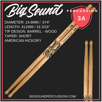 Big Sound Percussion 3A Drumsticks