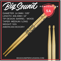 Big Sound Percussion 5A Drumsticks