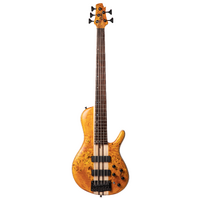CORT A5 Plus SC Amber Open Pore 5-String Bass Guitar