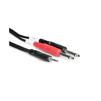 HOSA TECHNOLOGY 3.5 mm TRS to Dual 1/4 in TS Stereo Breakout Cable (3ft)