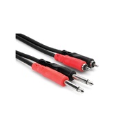 HOSA TECHNOLOGY Dual 1/4 in TS to Dual RCA Stereo Interconnect Cable (2m)