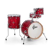GRETSCH Catalina Club 4 Piece Drum Kit Red Satin Flame Swirl