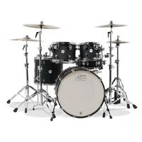 DW Design Series 5pce Black Satin Shell Drum Kit