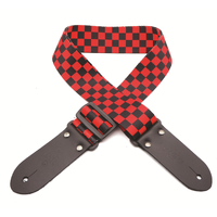 DSL Weaving Checker Black Red Guitar Strap