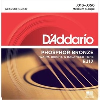 D'Addario EJ Phosphor Bronze Acoustic String Set Medium 13-56