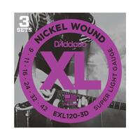 D'Addario 3 Pack EXL120 9-42 Electric String Set