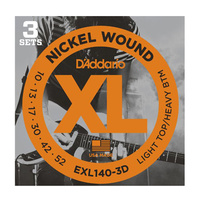 D'Addario 3 Pack EXL140 10-52 Electric String Set