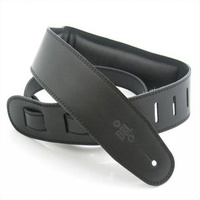 DSL 2.5 Inch Padded Garment Black/Black Leather Guitar Strap