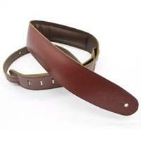 DSL 2.5 Inch Padded Garment Maroon/Brown Leather Guitar Strap