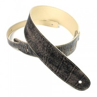 DSL 2.5 Inch Hand Dyed Black Leather Guitar Strap