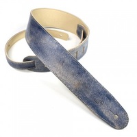 DSL 2.5 Inch Hand Dyed Blue Leather Guitar Strap