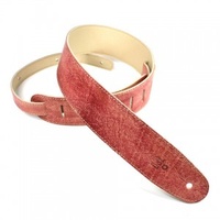 DSL 2.5 Inch Hand Dyed Red Leather Guitar Strap