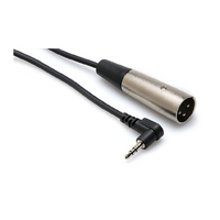 HOSA TECHNOLOGY XLR3M to Right-angle 3.5 mm TRS Microphone Cable (1ft)