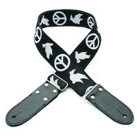 DSL Jacquard Weaving PEACE-BLACK Guitar Strap