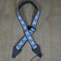 COLONIAL LEATHER Blue Aztec Jacquard Ukulele Strap