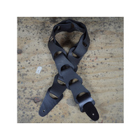 COLONIAL LEATHER Black Link Leather Guitar Strap