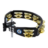 LP Cyclops Mountable Tambourine Black w/Dimpled Brass Jingles LP179