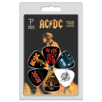 PERRIS LPACDC4 6-Pack AC/DC Licensed Guitar Pick Pack