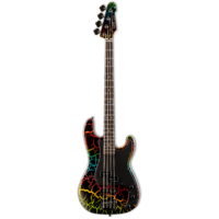 LTD Surveyor '87 Rainbow Crackle Bass Guitar