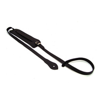 DSL Black/Black Leather Saddle Mandolin Strap