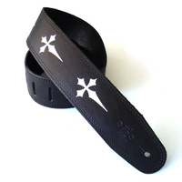 DSL Gothic Cross Leather Guitar Strap