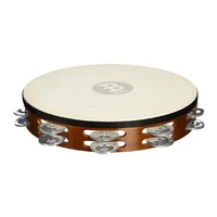 MEINL Headed Wood 10 Inch Tambourine w/Aluminium Jingles TAH2AAB