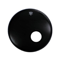 REMO Powerstroke 3 24 Inch Ebony Drumhead with Offset Hole