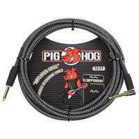 PIG HOG Woven 10ft Amp Grill Guitar Cable Right Angle Jack