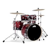 PDP Concept Maple 5 Pce Red to Black Fade Drum Kit