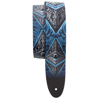 PERRIS PS11049 2.5" Minds Eye Blue Leather Guitar Strap