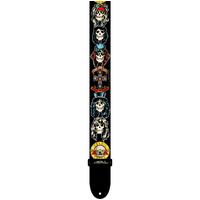 PERRIS PS6012 2" Polyester Guns N Roses Logo & Skull Faces Licensed Guitar Strap