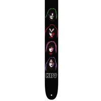 PERRIS PS8049 2.5" Leather Hi-Res "KISS Faces" KISS Licensed Guitar Strap