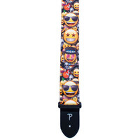 PERRIS PS8226 2.5" Emoji Cool Guy Guitar Strap with Black Leather ends