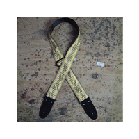 COLONIAL LEATHER Gold Diamonds Jacquard 50mm Webbing Guitar Strap