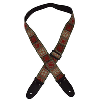 COLONIAL LEATHER Rust Jacquard 50mm Webbing Guitar Strap
