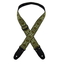 COLONIAL LEATHER Green Jacquard 50mm Webbing Guitar Strap
