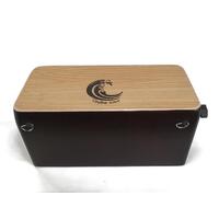 RHYTHM WAVE Cajon Bongos Teak Faceplate and Coffee Brown Sides